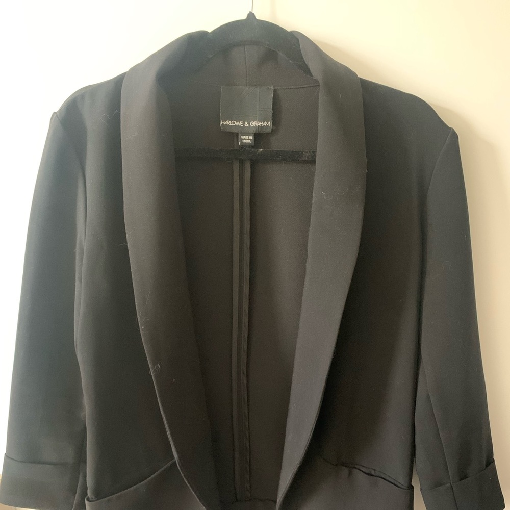 Black high low blazer